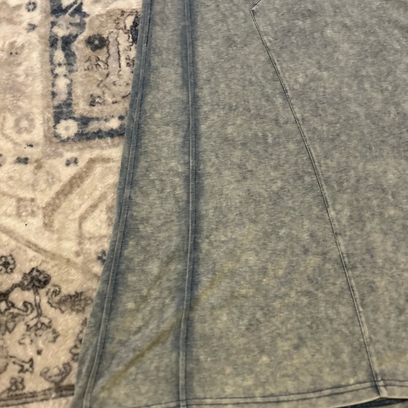 Crew Basics Vintage-Inspired Light Blue “Denim Look” Maxi Skirt - Picture 7 of 15